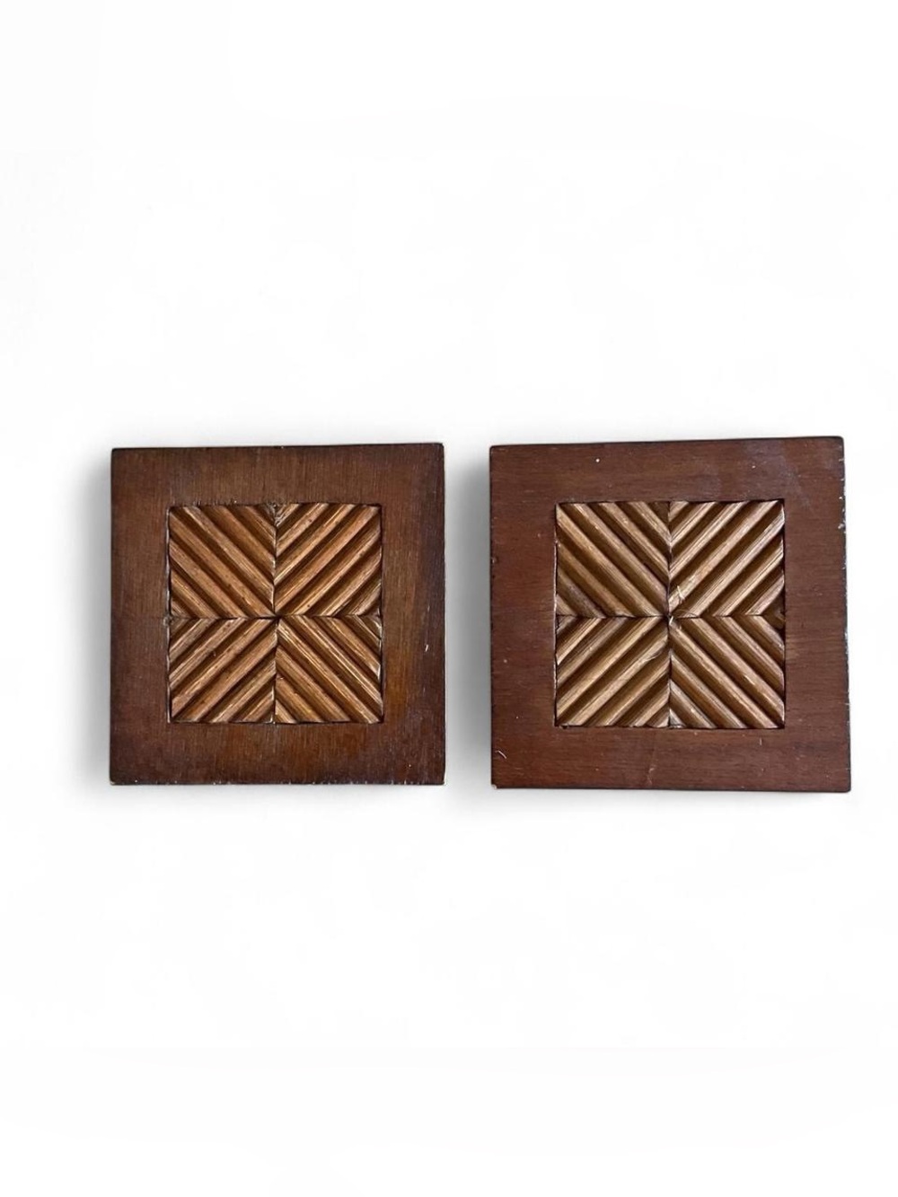Wooden Geometric Coasters - Set of 2